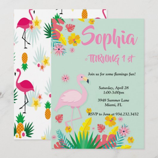 Flamingo Tropical Kaart (Voorkant / Achterkant)