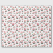 Flamingo Tropical Kerstmis Cadeaupapier (Vlak)