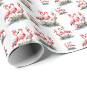 Flamingo Tropical Kerstmis Cadeaupapier (Rol Hoek)