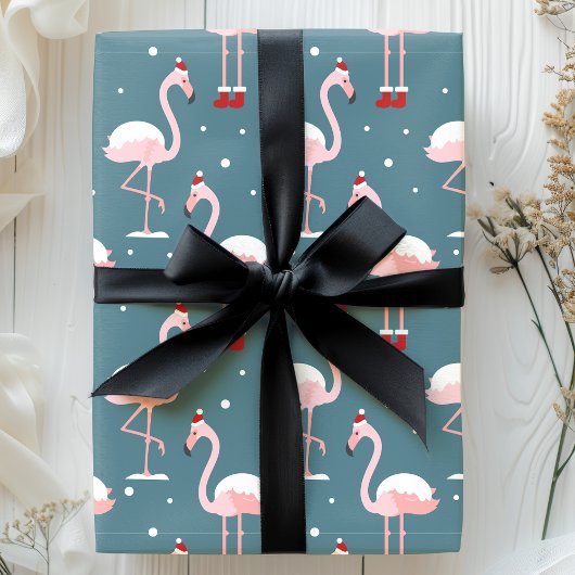 Flamingo Tropical Kerstmis Cadeaupapier