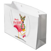 Flamingo Tropical Kerstmis Groot Cadeauzakje (Achterkant Gekanteld)