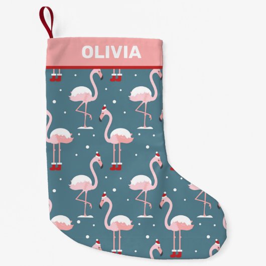 Flamingo Tropical Kerstmis Kleine Kerstsok (Voorkant)