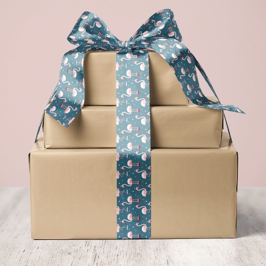 Flamingo Tropical Kerstmis Satijnen Lint