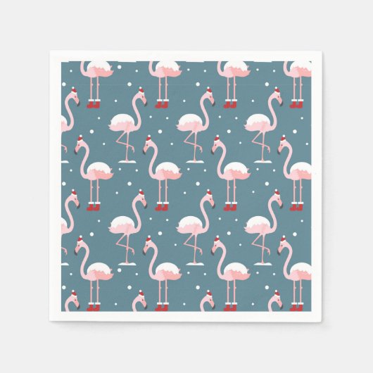 Flamingo Tropical Kerstmis Servet (Voorkant)