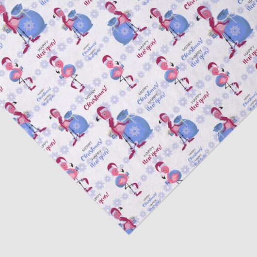 Flamingo Tropical Kerstmis Tissuepapier (Detail)