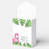 Flamingo Tropical Leaves Baby shower Party Bedankdoosjes (Geopend)