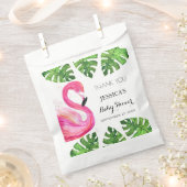 Flamingo Tropical Leaves Baby shower Party Favor Bedankzakje (Geknipt)