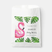 Flamingo Tropical Leaves Baby shower Party Favor Bedankzakje (Voorkant)