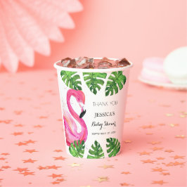 Flamingo Tropical Leaves Baby shower Party Favor Papieren Bekers