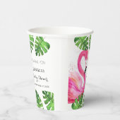 Flamingo Tropical Leaves Baby shower Party Favor Papieren Bekers (Rechts)