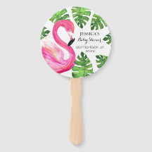 Flamingo Tropical Leaves Baby shower Party