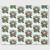 Flamingo Tropical Leaves Oerwoud Cadeaupapier (Vlak)