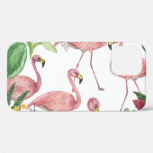 Flamingo Tropical Leaves Waterverf Case-Mate iPhone Case (Achterkant (horizontaal))