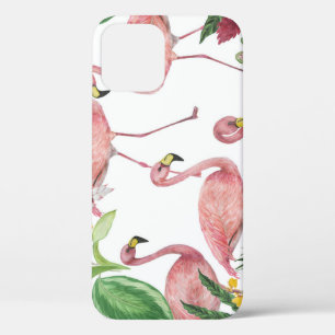Flamingo Tropical Leaves Waterverf Case-Mate iPhone Case