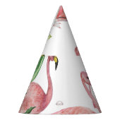 Flamingo Tropical Leaves Waterverf Feesthoedjes (Links)