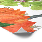 Flamingo Tropical Leaves Waterverf Poster (Hoek)