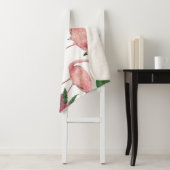 Flamingo Tropical Leaves Waterverf Sherpa Deken (In situ)