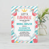 Flamingo Tropical Let's Flamingle Vrijgezellenfees Kaart (Staand voorkant)