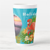 Flamingo Tropical Memories Foto Azure Latte Mok (Voorkant)