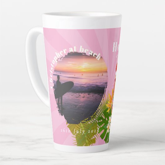 Flamingo Tropical Memories Foto Roze Latte Mok (Linkerhoek)