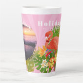 Flamingo Tropical Memories Foto Roze Latte Mok (Voorkant)