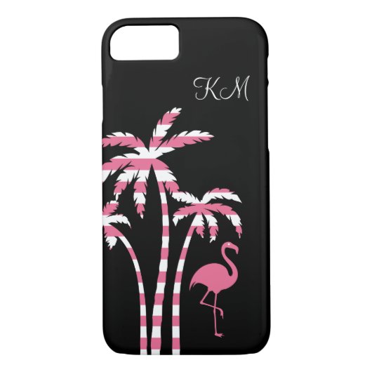 Flamingo Tropical Monogram Case-Mate iPhone Case (Achterkant)