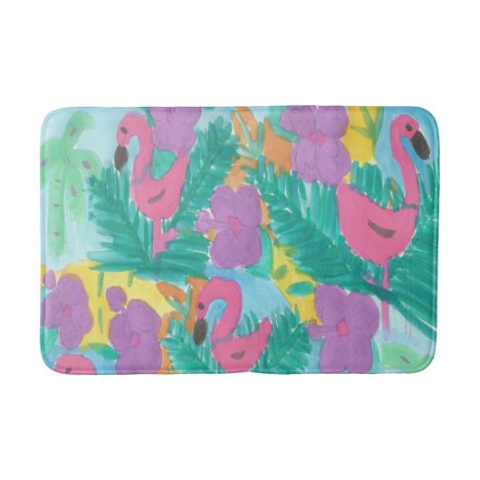 Flamingo Tropical Oerwoud Bath Mat (Voorkant)