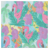 Flamingo Tropical Oerwoud Fabric Stof (Close Up)