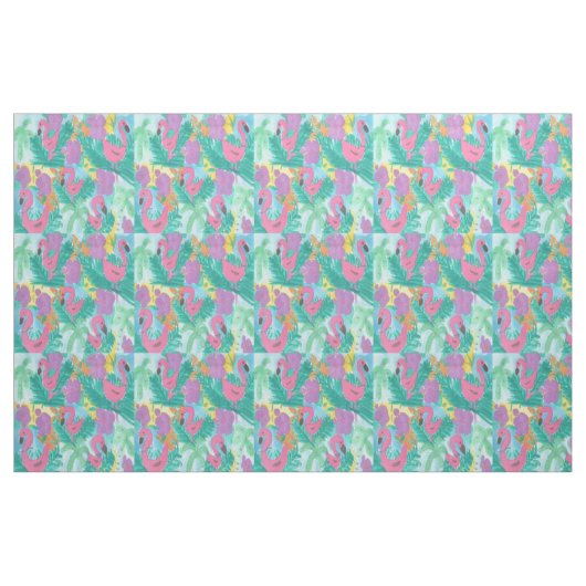 Flamingo Tropical Oerwoud Fabric Stof (Fat Quarter)