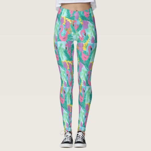 Flamingo Tropical Oerwoud Leggings (Voorkant)