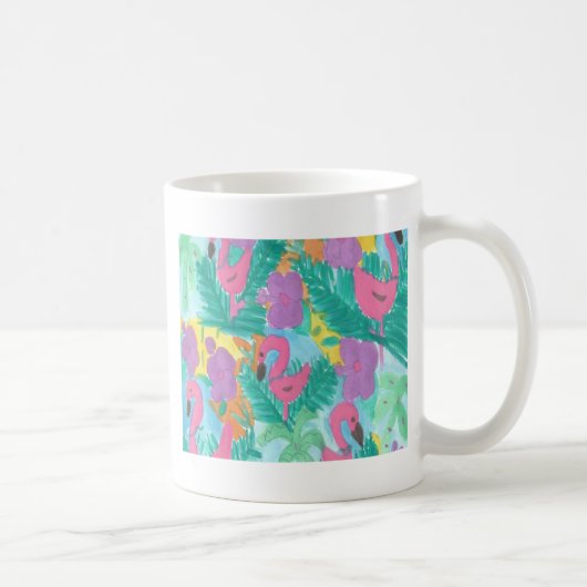 Flamingo Tropical Oerwoud Pattern Koffiemok (Rechts)