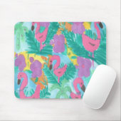 Flamingo Tropical Oerwoud Pattern Muismat (Met muis)