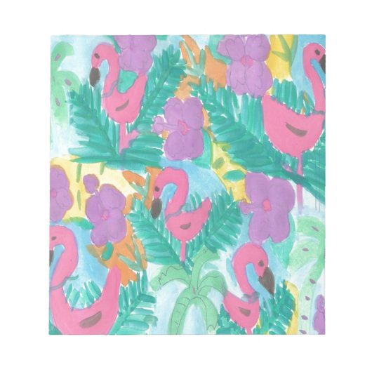 Flamingo Tropical Oerwoud Pattern Notitieblok (Voorkant)