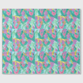 Flamingo Tropical Oerwoud Print Cadeaupapier (Vlak)