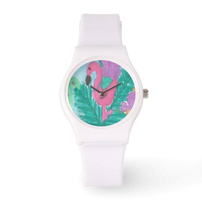 Flamingo Tropical Oerwoud Watch Horloge (Voorkant)