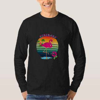 Flamingo Tropical Paradise Serenade T-shirt