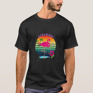 Flamingo Tropical Paradise Serenade T-shirt