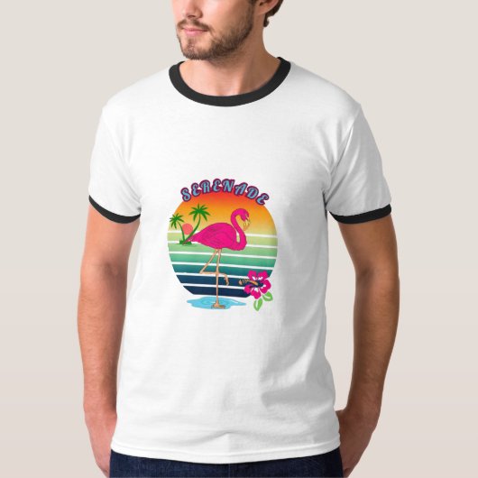 Flamingo Tropical Paradise Serenade T-shirt (Voorkant)