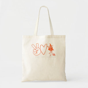 Flamingo Tropical Peace Love Flamingbetween Oranje Tote Bag