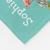 Flamingo Tropical Pineapple Girl Name Persoonlijk Fleece Deken (Hoek)