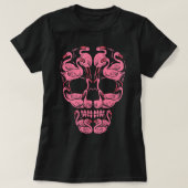 Flamingo Tropical Pink Flamingo Skull Breast Cance T-shirt (Design voorkant)