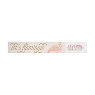 FLAMINGO TROPICAL rap rond Adresetiketten