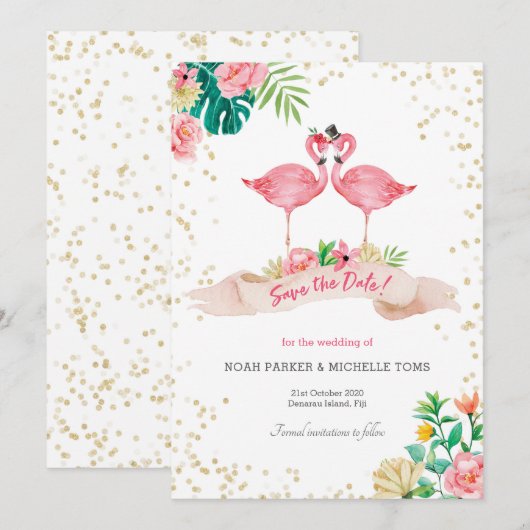 Flamingo Tropical Sla de datumkaart op Kaart (Voorkant / Achterkant)