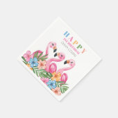 Flamingo Tropical Summer Kinder eerste verjaardag Servet (Hoek)