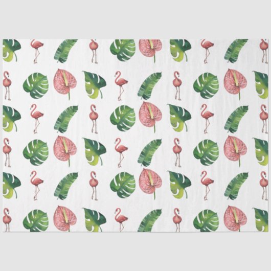 Flamingo Tropical Vibes Serie Ontwerp 3 Tissuepapier (Voorkant)