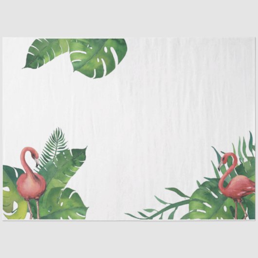 Flamingo Tropical Vibes Serie Ontwerp 6 Tissuepapier (Voorkant)