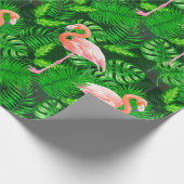 Flamingo tropical watercolor cadeaupapier (Hoek)
