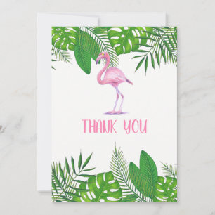 Flamingo Tropical Waterverf Baby shower Dank u Bedankkaart