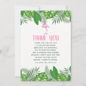 Flamingo Tropical Waterverf Baby shower Dank u Bedankkaart (Voorkant)