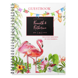 Flamingo Tropical Wedding Guestbook Notitieboek